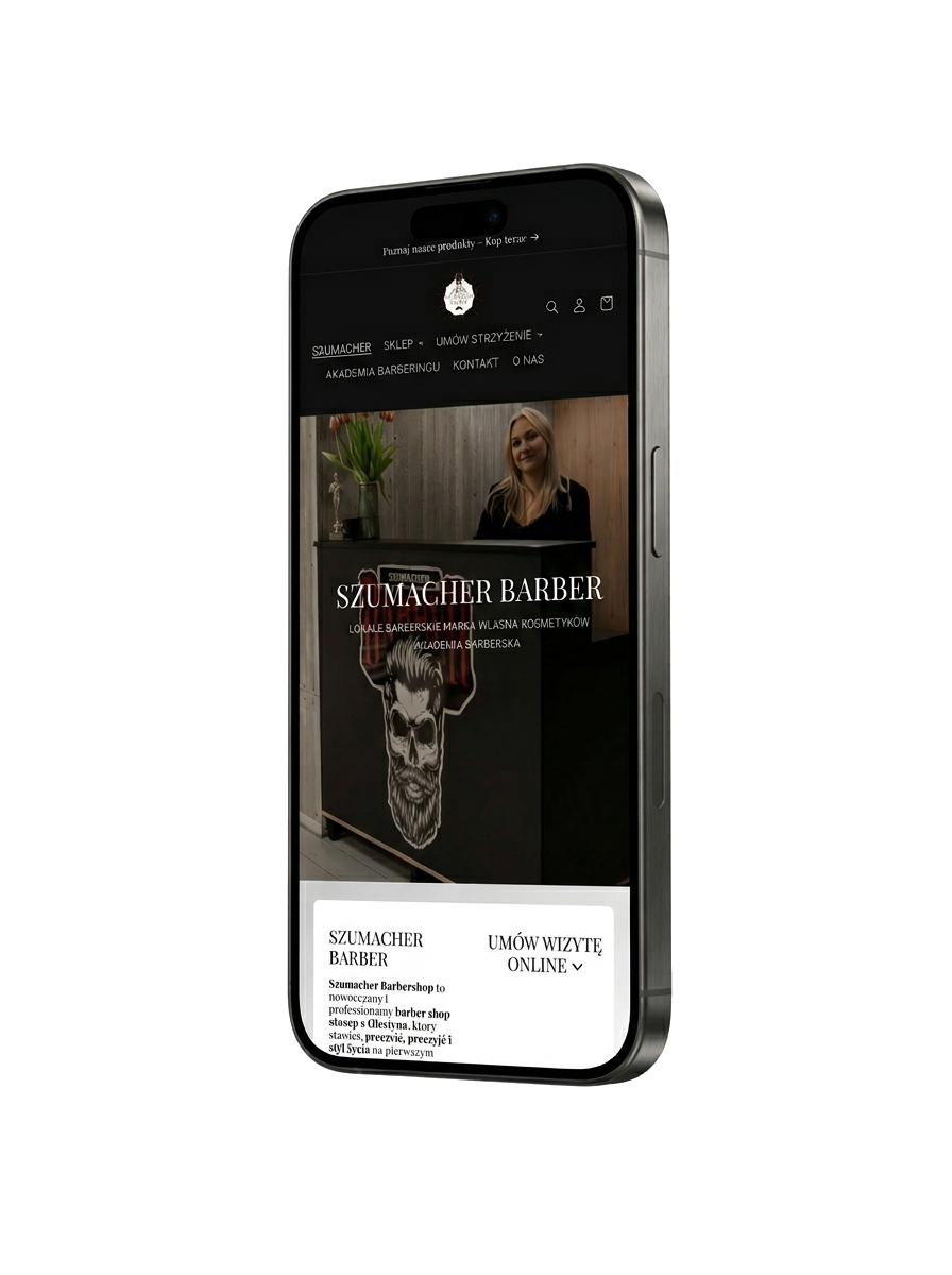 Mockup strony na telefonie