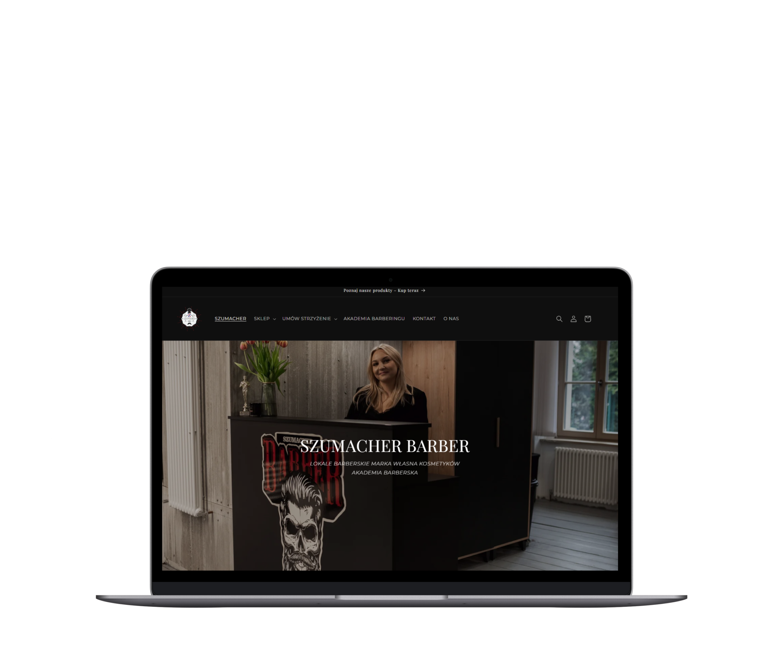 Mockup strony na tablecie